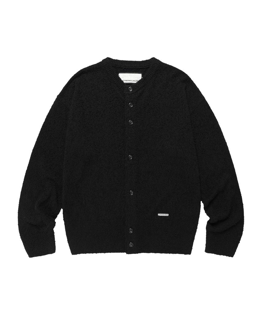 Thevinylhouse Round Neck Cardigan Black