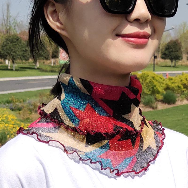 Bufanda para Mujer Diadema Protección Facial Bufanda Fina de Seda Cuello Falso Mascarilla Versátil Protección para el Cuello A Prueba de Viento en Invierno