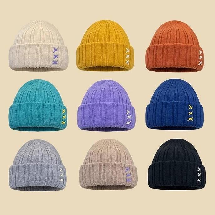 Women's Autumn and Winter Versatile Japanese Letters In Winter Baotou Ear Protection and Warm Cold Hat Men's Face Showing Small Knitted Hat