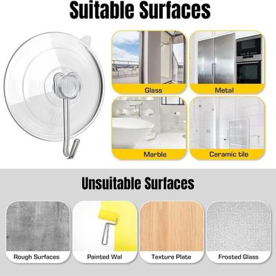15Pcs Multifunctional PVC Suction Cup Hooks Transparent Removable Towel Hanger Reusable Traceless Utility Hook For Home