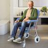 Folding Commode Chair with Wheels, 3-in-1 Shower and Toilet Chair for Elderly, Portable Design