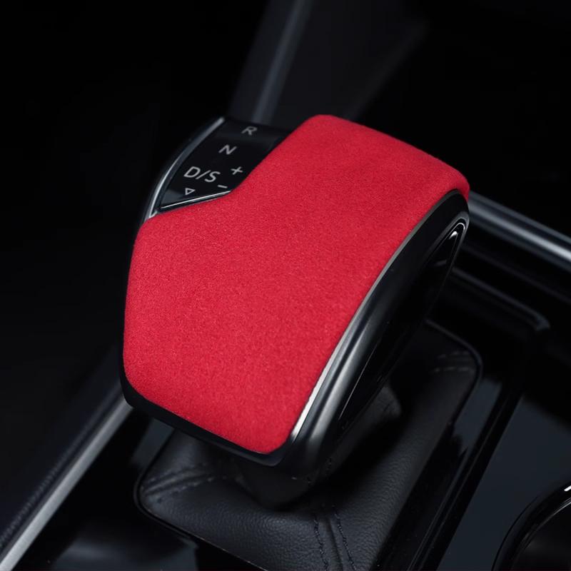 For Volkswagen VW Touareg -2024 2025 Car Gear Shift Knob Cover Suede Protective Decoration Vehicle Auto Modified Accessories