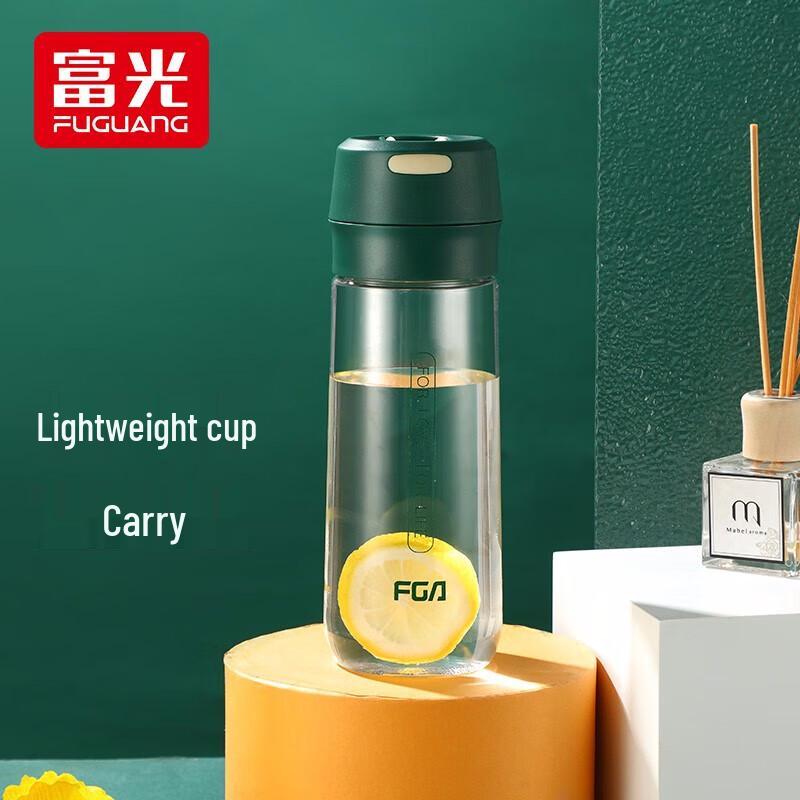 Fuguang Portable 600ml Double-Layer Glass Water Bottle