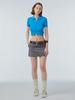 Instant Punk Slim Crop Knit Zip-Up - Blue