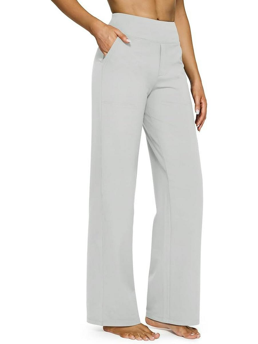 

High-Waisted Straight-Leg Yoga Pants with Pockets Medium