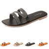 Women's Summer Fashion Rhinestone Slip On Flat Sandals Soft Sole Non Slip Indoor Outdoor Casual Slippers Comfortable Footwear