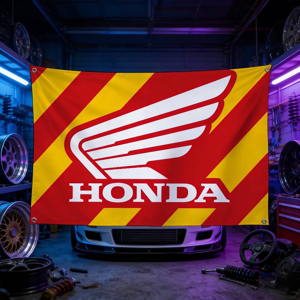 Motorcycle For HONDA Decorative Flag High Quality Polyester Fade Resistant Machine Washable Indoor Outdoor Hanging Banner