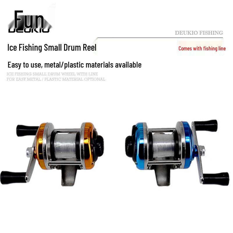Dequ Mini Ice Fishing Drum Reel