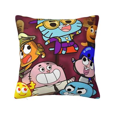 Federa Cuscino Quadrata Gumballs Darwin Copricuscini Creativi con Zip Decorativa per Casa 18"