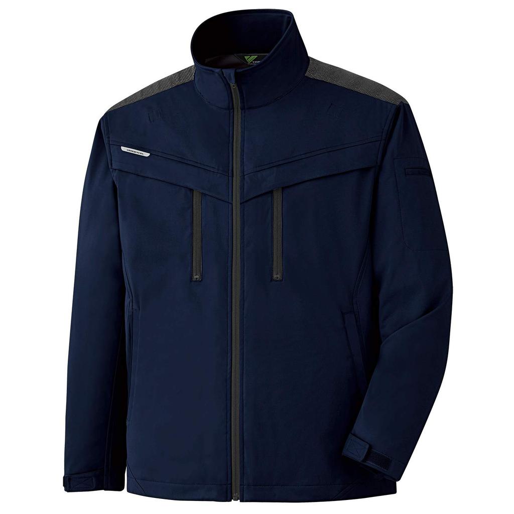 Midori Anzen Verdexcel Long Sleeve Winter Size LL Jacket, Unisex, Anti-Static, Draped, Stretch, VE2007, Navy,