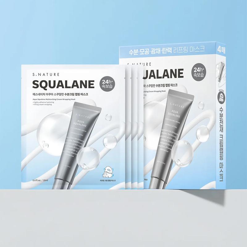 S.NATURE Aqua Squalane Moisturizing Cream Wrapping Mask 18ml*4EA