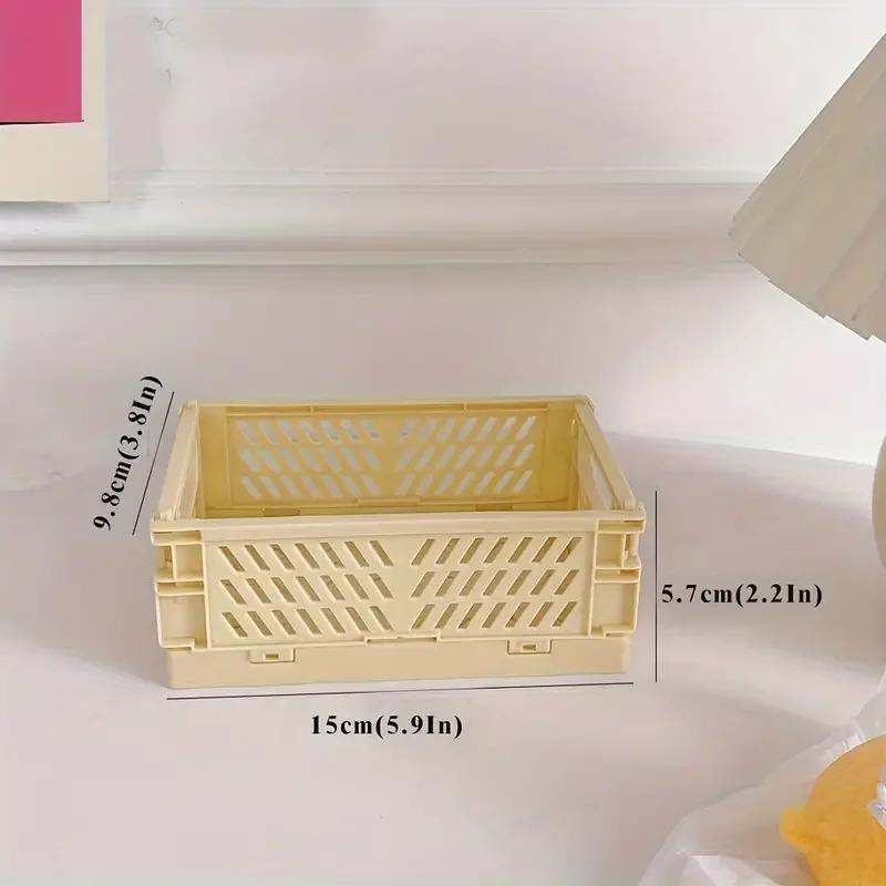 6-color folding plastic storage box, student desk tidying tape, stationery folding basket, storage basket, storage box