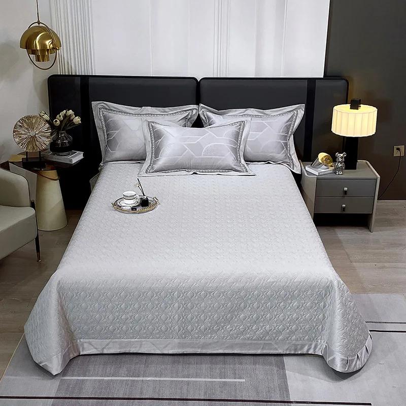 European relief pure cotton quilted quilted cotton bed cover single piece cotton thickened bed cover double bed cover 3 pcs set