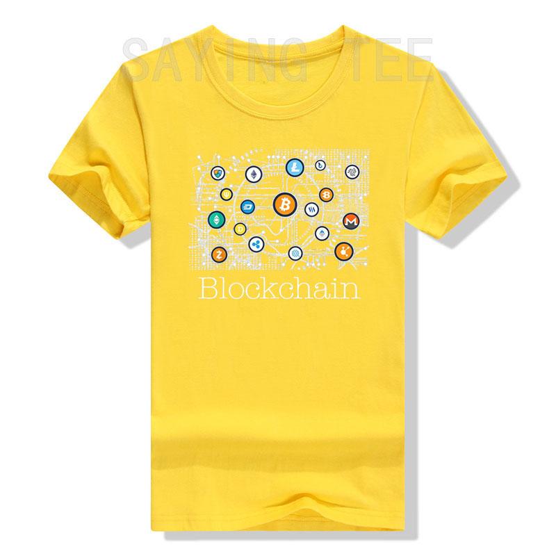 Blockchain Cryptocurrency Tshirt BitCoin Crypto BTC Gift Funny Investor Graphic Tee Tops Unisex Clothing Customized Product Cotton