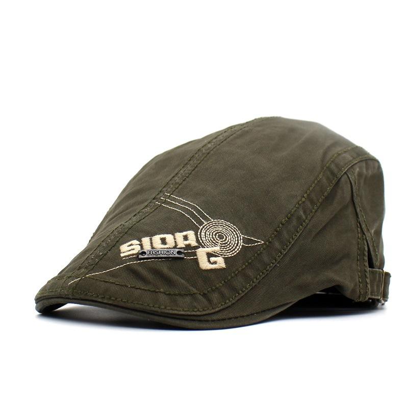 

Embroidered Alphabet Beret, Men s and Women s Retro Casual Cap, Hat Forward Cap Adjustable армія зелений колір