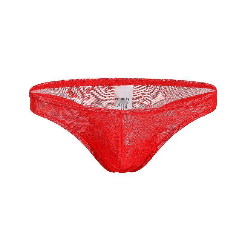 Men's Sexy Lace Thong - Low Waist, Breathable & Elastic C505