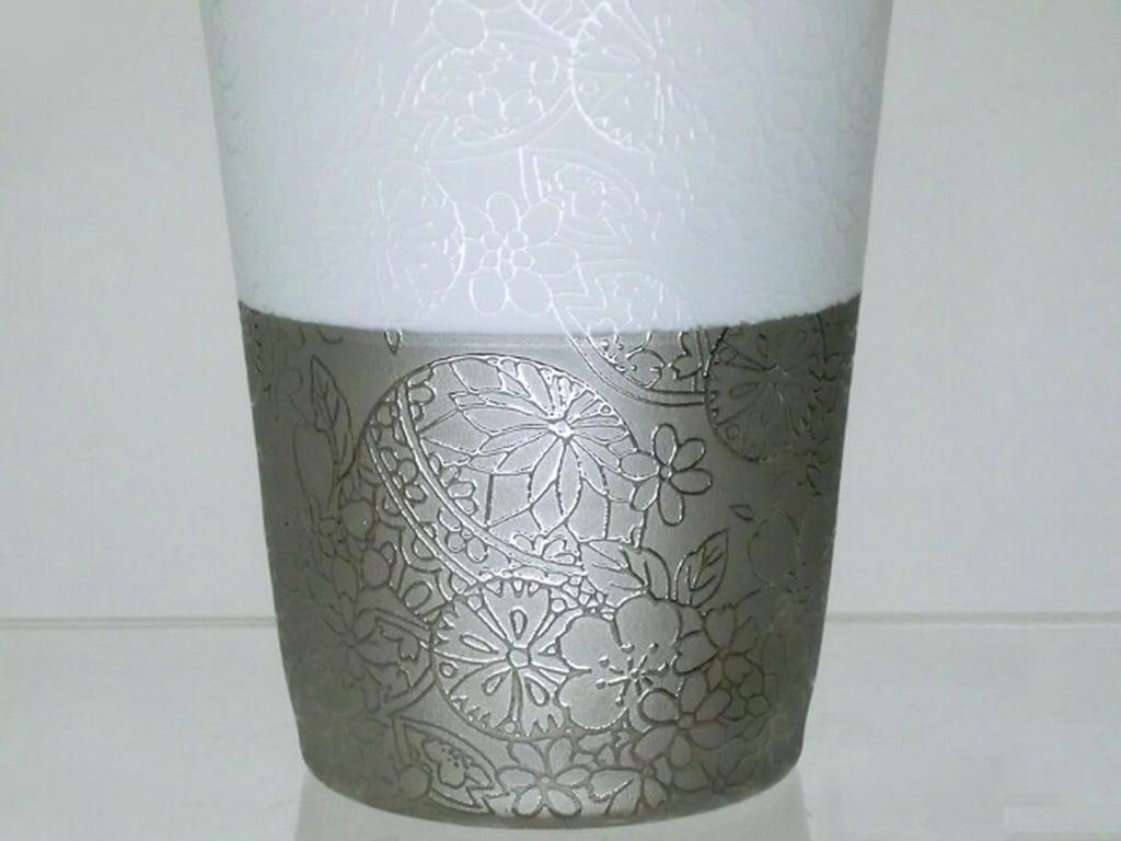 Platinum Wooden Made in Japan J-kitchens Cup, Ultra-thin, Light-transmitting Tumbler, Temari, Box, 370ml,