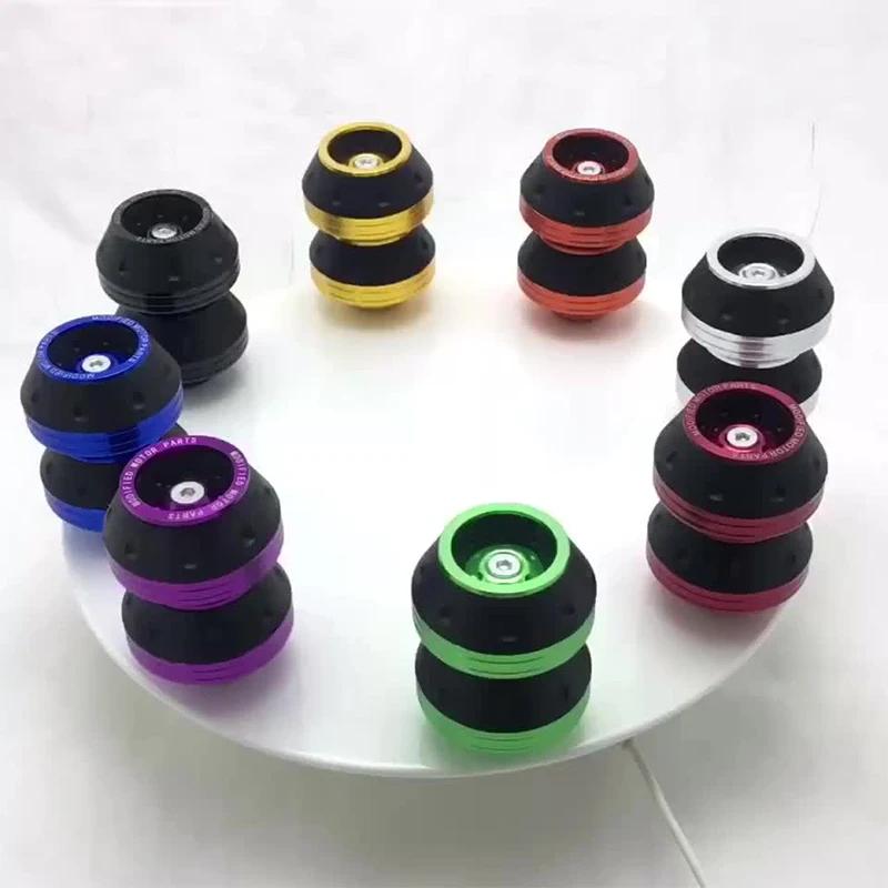 2PCS Motorcycle Crash Protector Wheel Protection Pads Motorbike Motocross Tire Frame Slider Colorful Moto Equipment Accessories