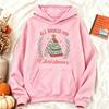 All Booked for Christmas Book Tree Hoodies Women Retro Bookworm Graphic Sweatshirt Aesthetic Winter Oversized Streetwear