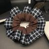 2025 Autumn/Winter Color Block Plaid Patchwork High Elasticity Hair Rope - Korean Style Temperament Ponytail Hair Accessory