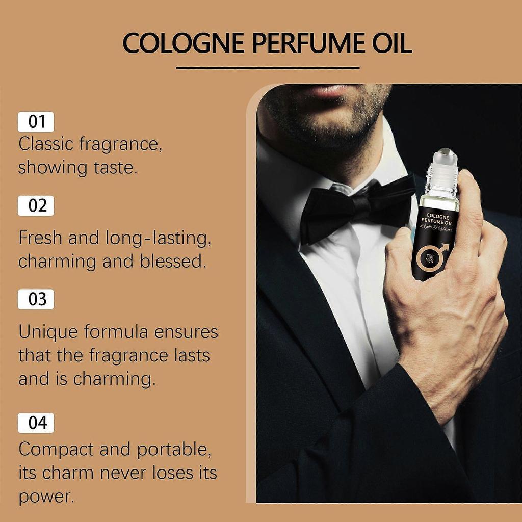 Gu Long Men's Rolling Ball Perfume, Long-lasting fragrance, Charming, versatile, Daily Fresh and Natural Perfume