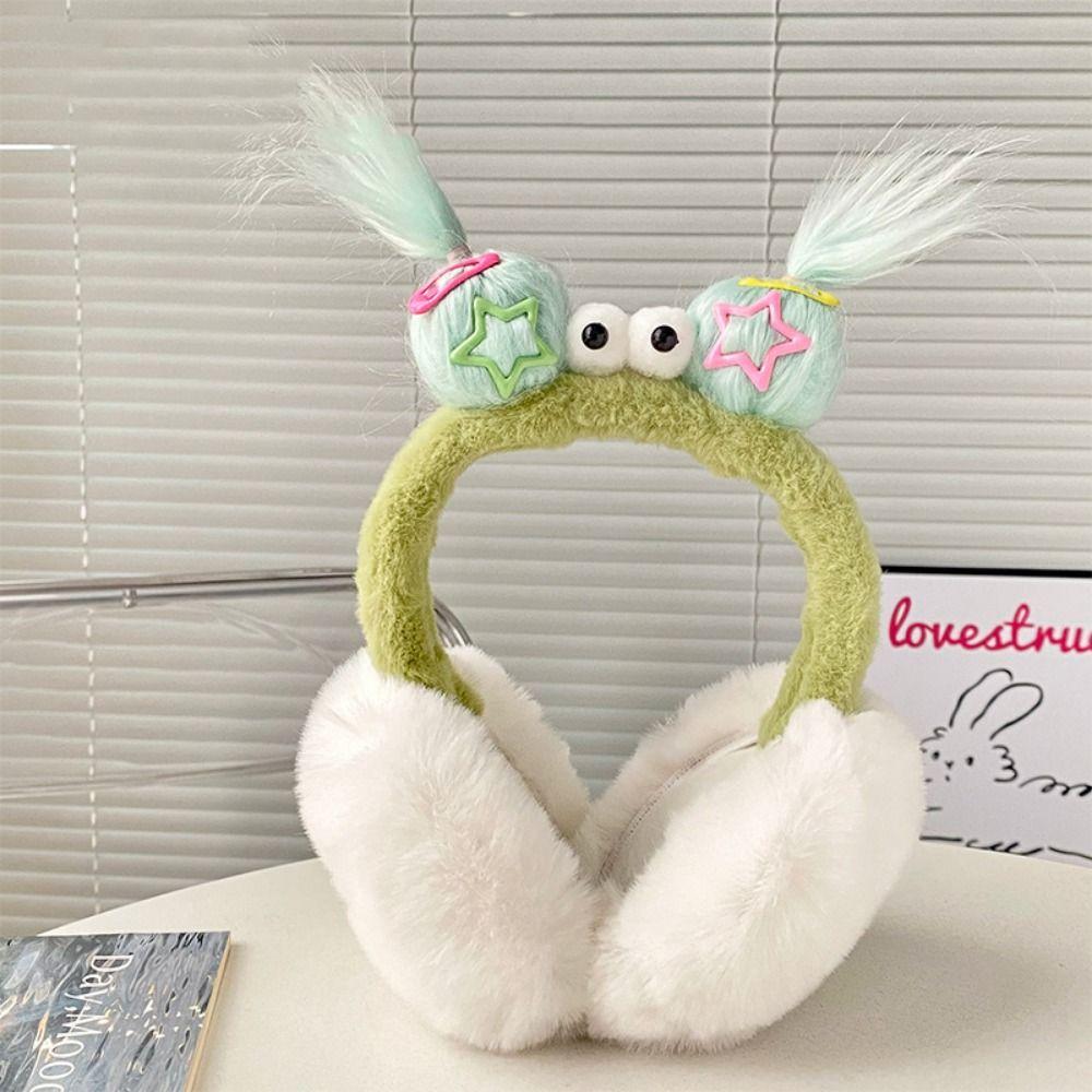 Braid Hair Cartoon Earmuffs Funny Braid Foldable Ear Cover Fashion Winter Plush Ear Cap  Cycling