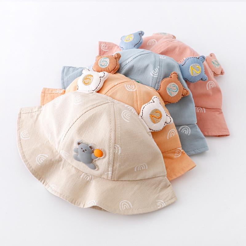 Niedlicher Baumwoll-Babysonnenhut für Jungen und Mädchen Frühling Herbst Fischerhut