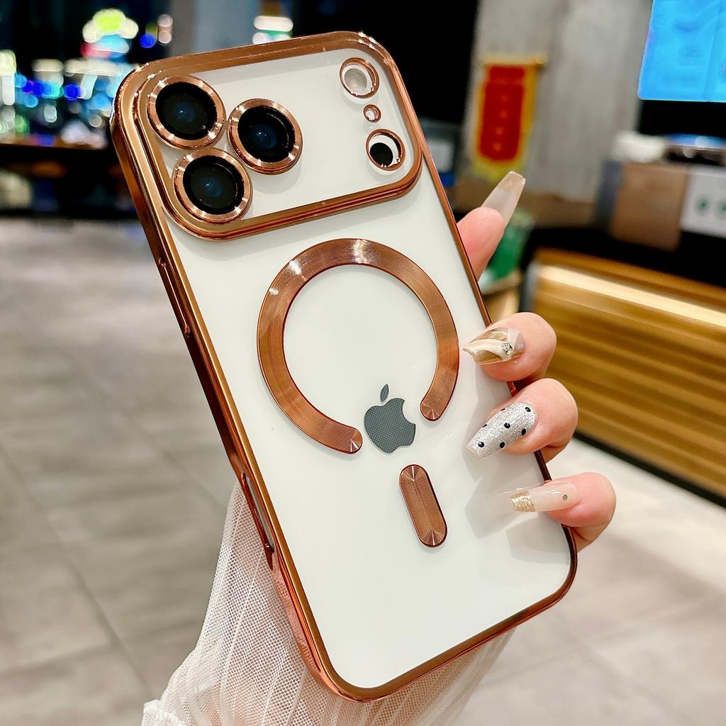 Official Colors Soft Electroplating Magnetic Case For iPhone 17 Air 16 15 14 13 12 Pro Max Plus 11 for Magsafe  HD Cover