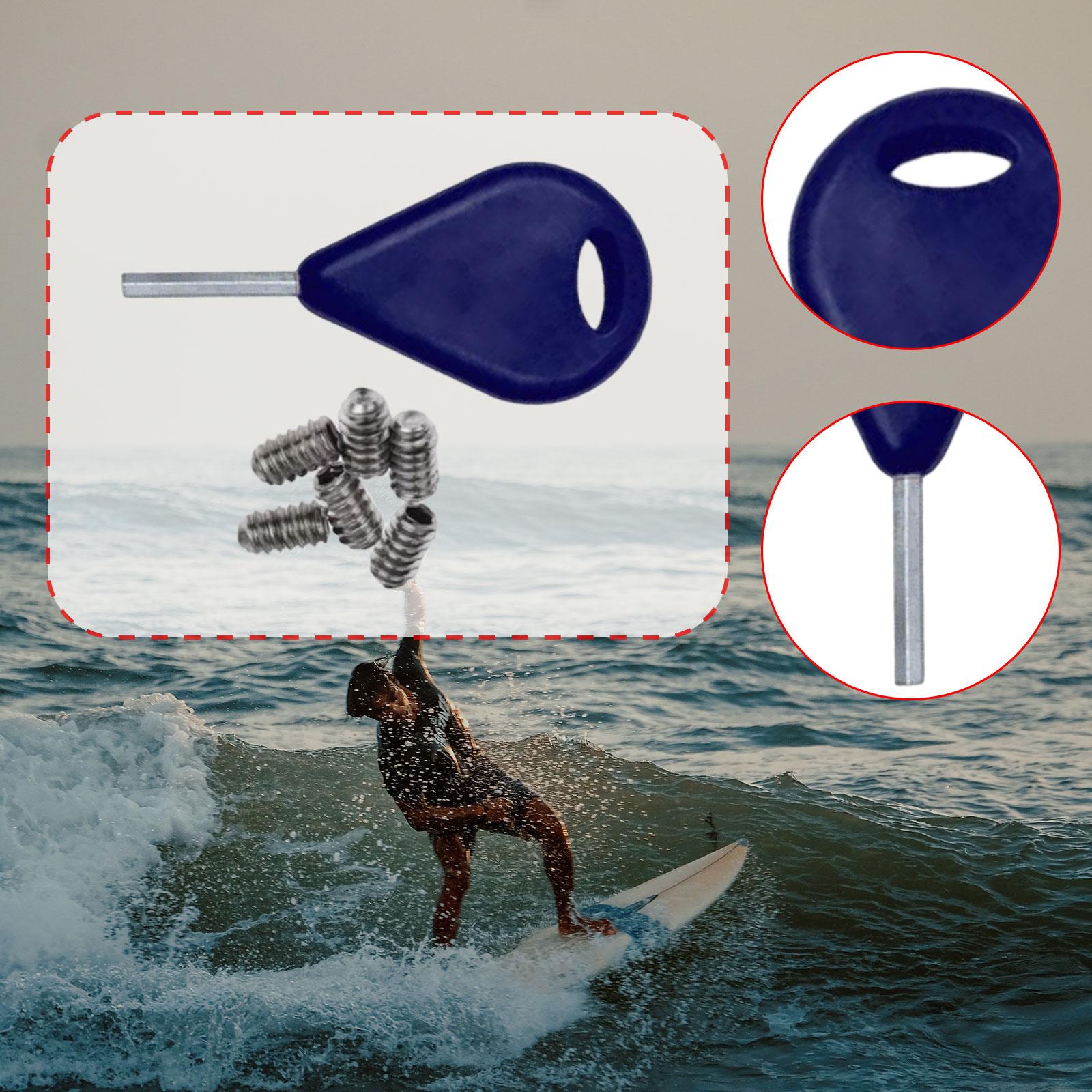 

Surf Fin Key Replacement Accessory Universal Easy to Use for Water Sports Metal with Grub Screw Handle Key Surfboard Fin Wrench синий