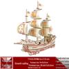 DIY Wooden Ancient Sailing Ship Model Kit: 3D Puzzle, Handmade Silk Merchant Vessel for Adults