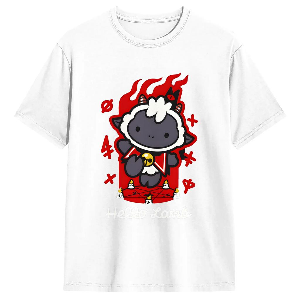 Unisexs TShirts Cult of The Lamb Funny 100 Cotton Tee Shirt Short Sleeve Game T Shirt O Neck Tops Gift Idea