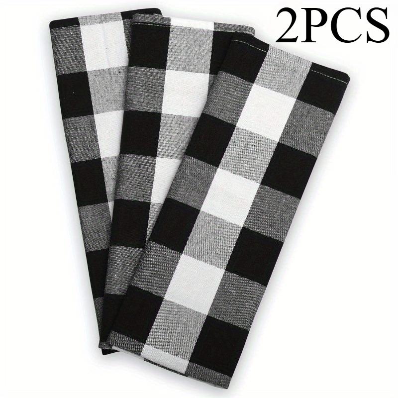 2PCS Multi Functional Cleaning Cloth, Black and White Kitchen Towels, Household Dishwashing Towels, Decorative Placemats