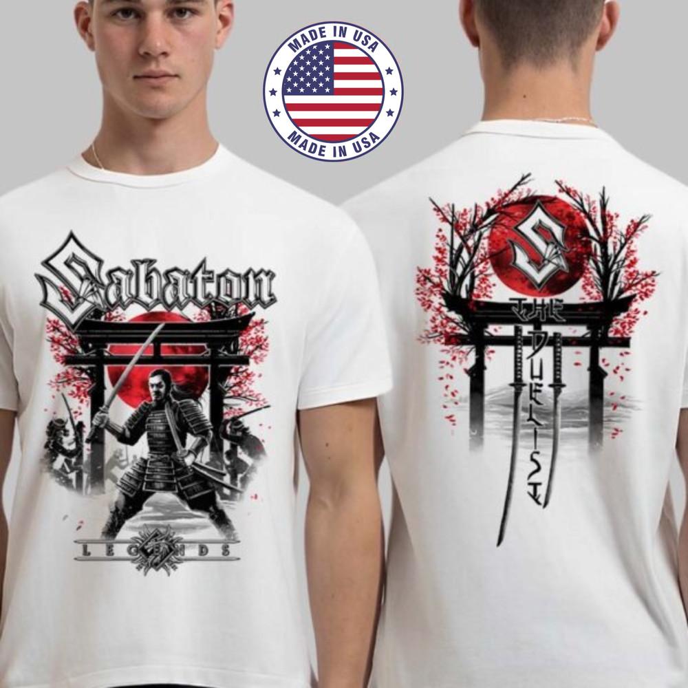 

Sabaton Legends Футболка с принтом The Duelist Samurai Унисекс Плотный хлопок Все размеры Унисекс Футболка S
