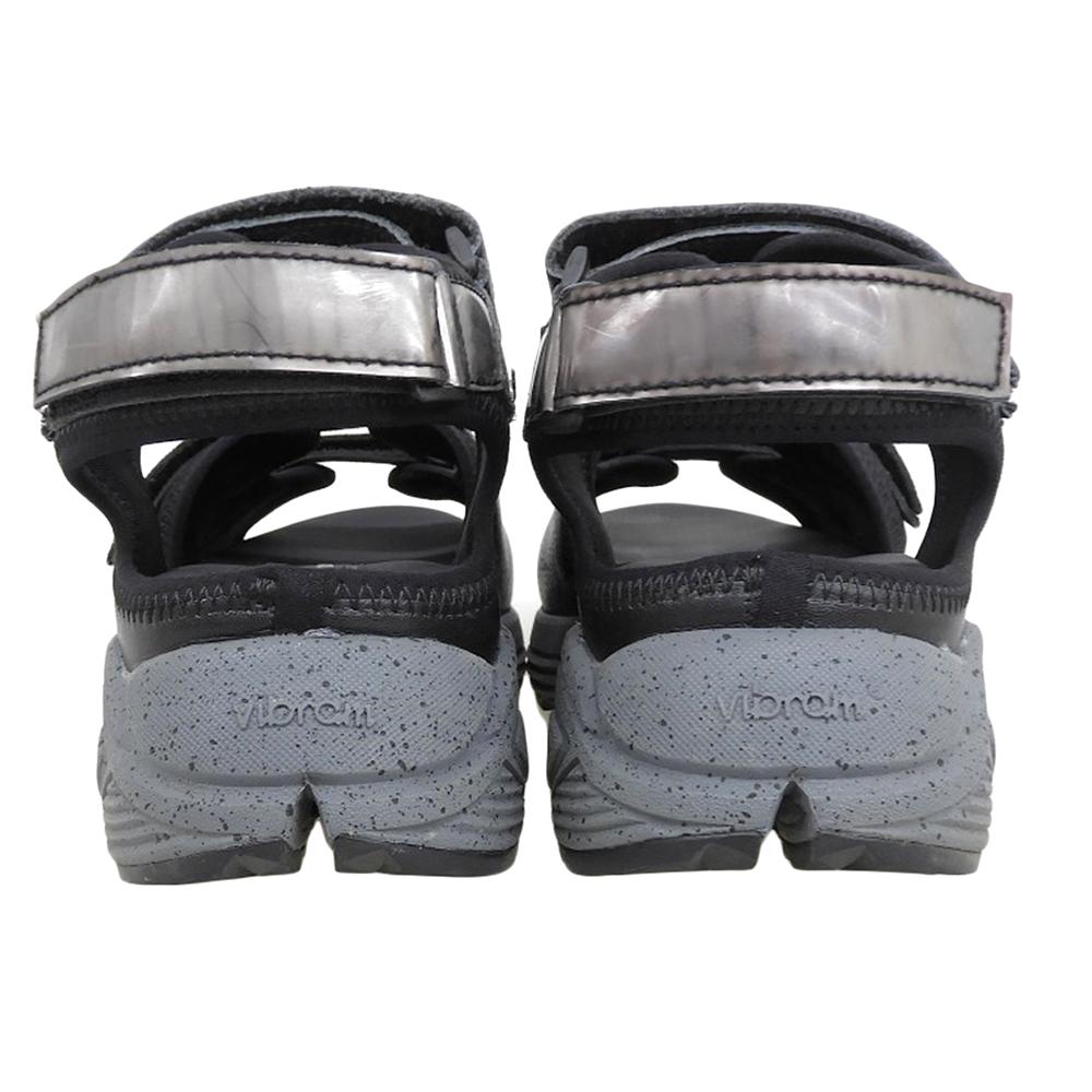 Y's KAYO NAKAMURA by Y's Men's Platform Sandals in Black Leather and Suede, Size YL-E05-713-1-03, 20 Stainless Steel shoes 4 blackUsed