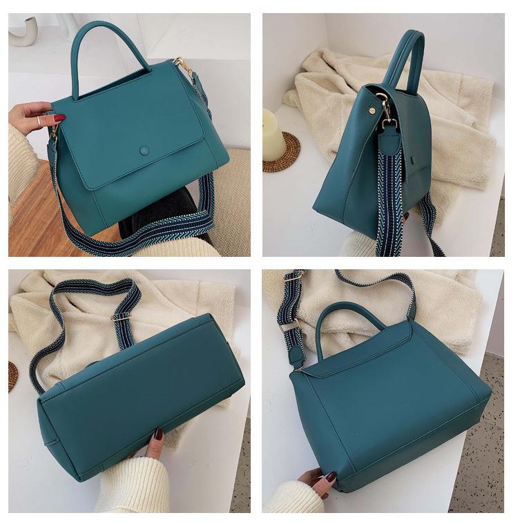 Fashi PU-Leder Damenhandtasche Hohe Kapazität 2026 Winter Einfarbige Damen Schulter-Umhängetasche Reise Damen Tote Bag blau