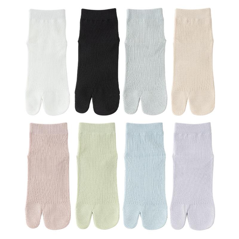 Thin, Pure Cotton, Sweat-absorbing, Deodorizing, Antibacterial, Boneless Women's Two-toed Socks with Hoof Shoes and Short Socks