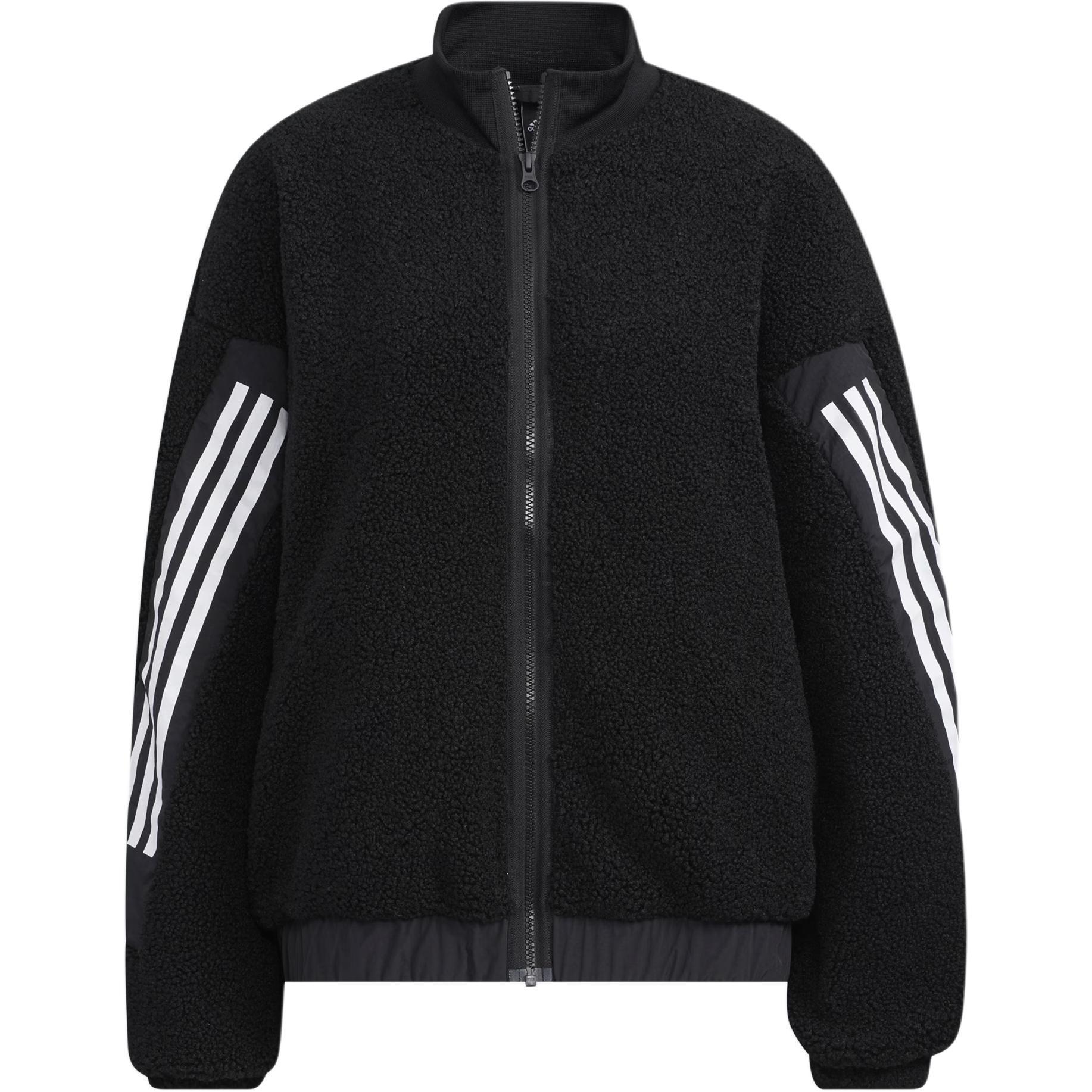 (WMNS) adidas Contrasting Colors Stripe Jacket Black Women s HM7455 S