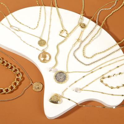 Multi-layer Double-layer Necklace Collarbone Chain Love Necklace Female Niche Design Sense
