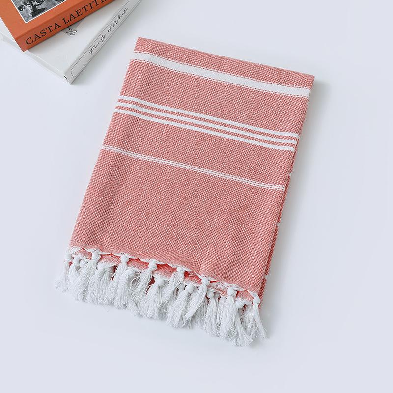 Turkish Striped Yarn-dyed Beach Towel with Tassels
