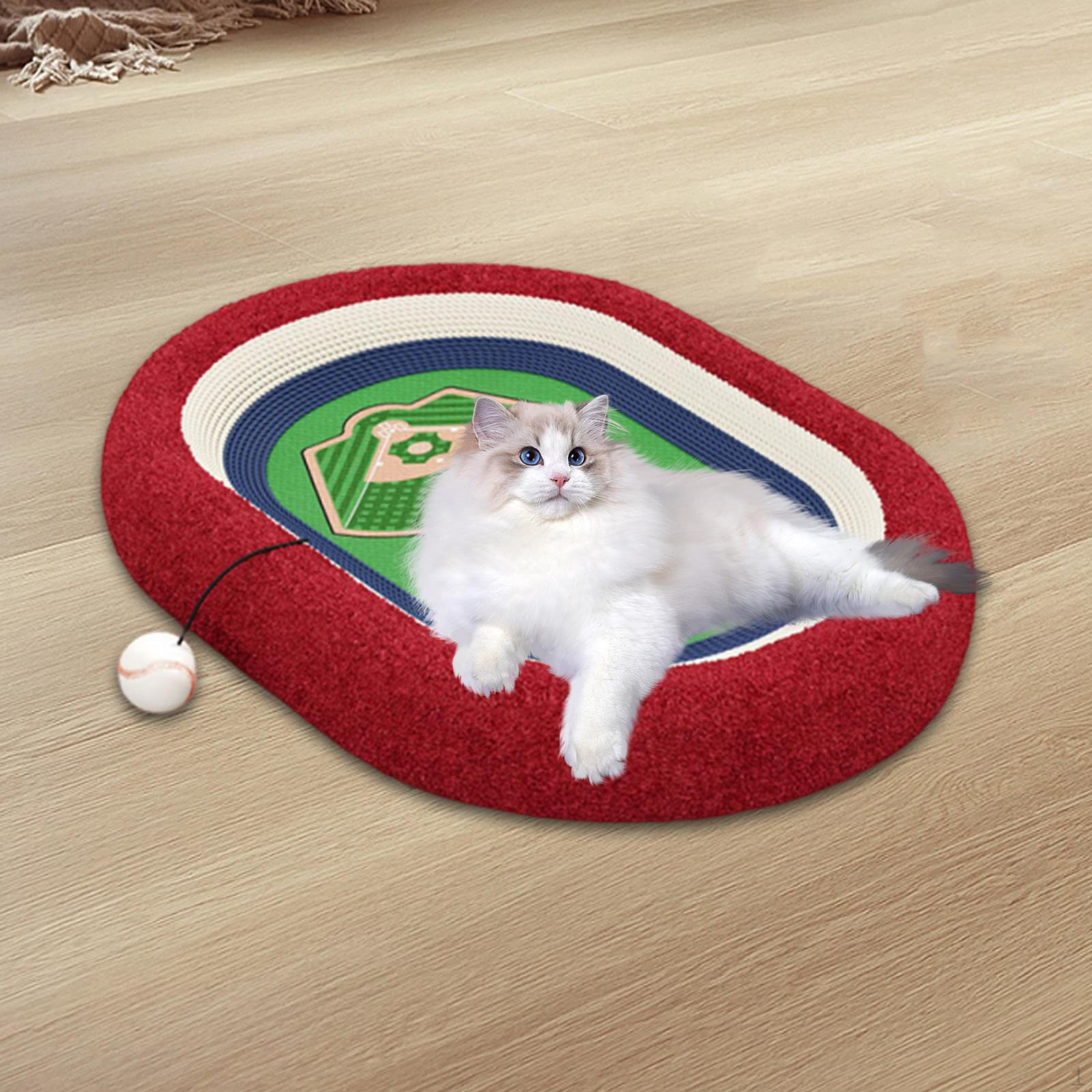 

Breathable Sisal Cat Bed Scratcher with Ball Toy Anti-Slip Comfortable for Relaxing Play Furniture Baseball