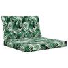 Outdoor Sofa Cushions 2 Pcs Leaf Pattern Polyester