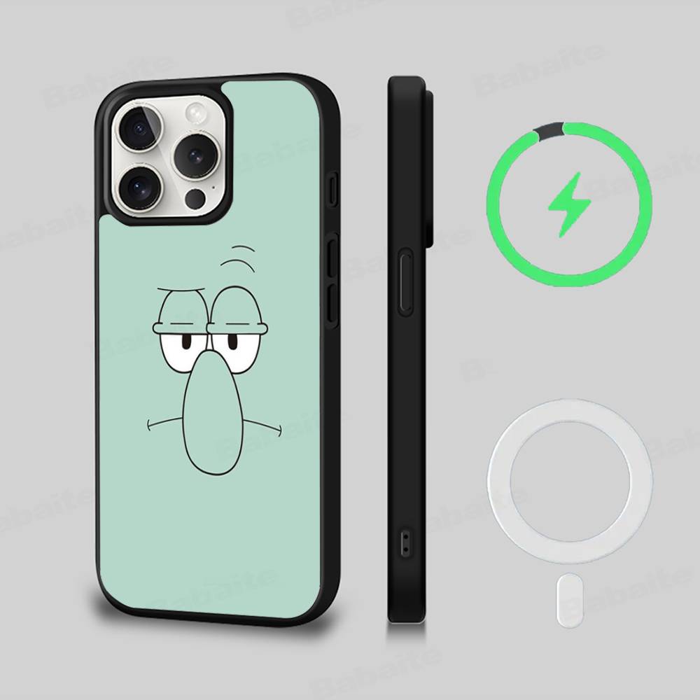 Custodia Carina per Telefono con Bambole di SpongeBob Per iPhone 17 Air 16 15 14 13 12 11 Pro Max Plus Per Copertura di Ricarica Wireless Magsafe