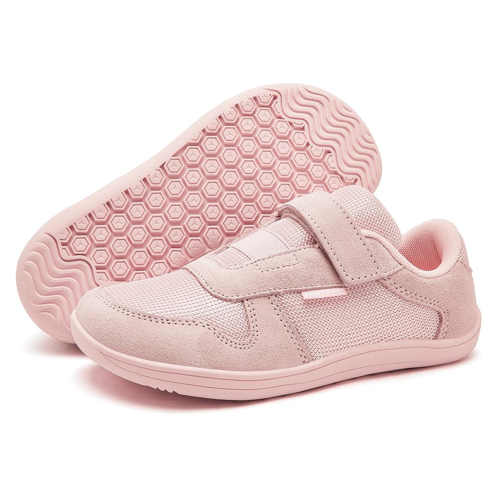 HOBIBEAR Wide Barefoot Shoes Boys Girls Artificial Leather Mesh Lightweight Breathable Sneakers Minimalist Zero Drop Shoes
