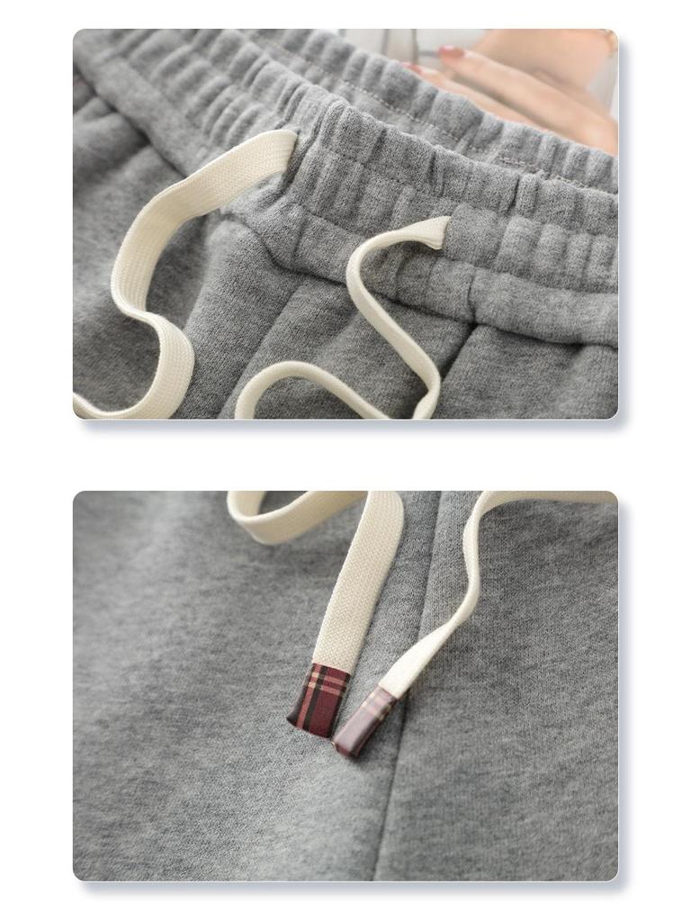 Women's Gray Scimitar High-Waisted Wide-Leg Sweatpants, 2025 Spring/Autumn Collection - Slimming, Loose, Straight-Leg Casual Sports.