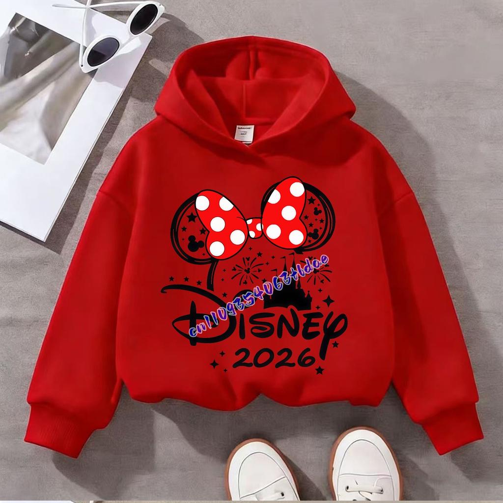 Cartoon Print Kids Hoodie Girls Casual Long Sleeve Pullover Sweatshirt Children Hooded Tops