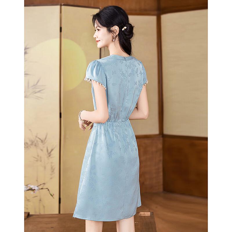 New Chinese Style Jacquard Cheongsam Dress