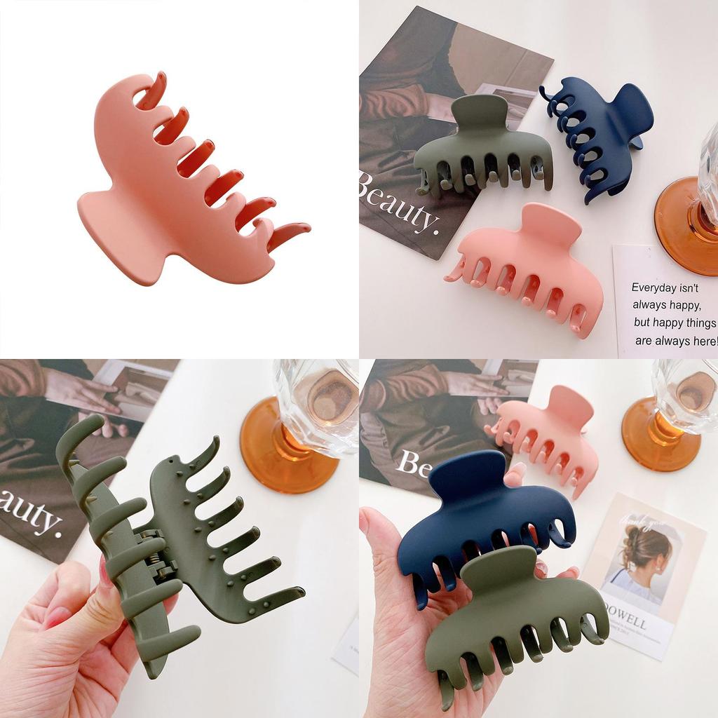 Chic Macaron Color Medium Hair Claw Clip Stylish Minimalist Hair Accessory For Women