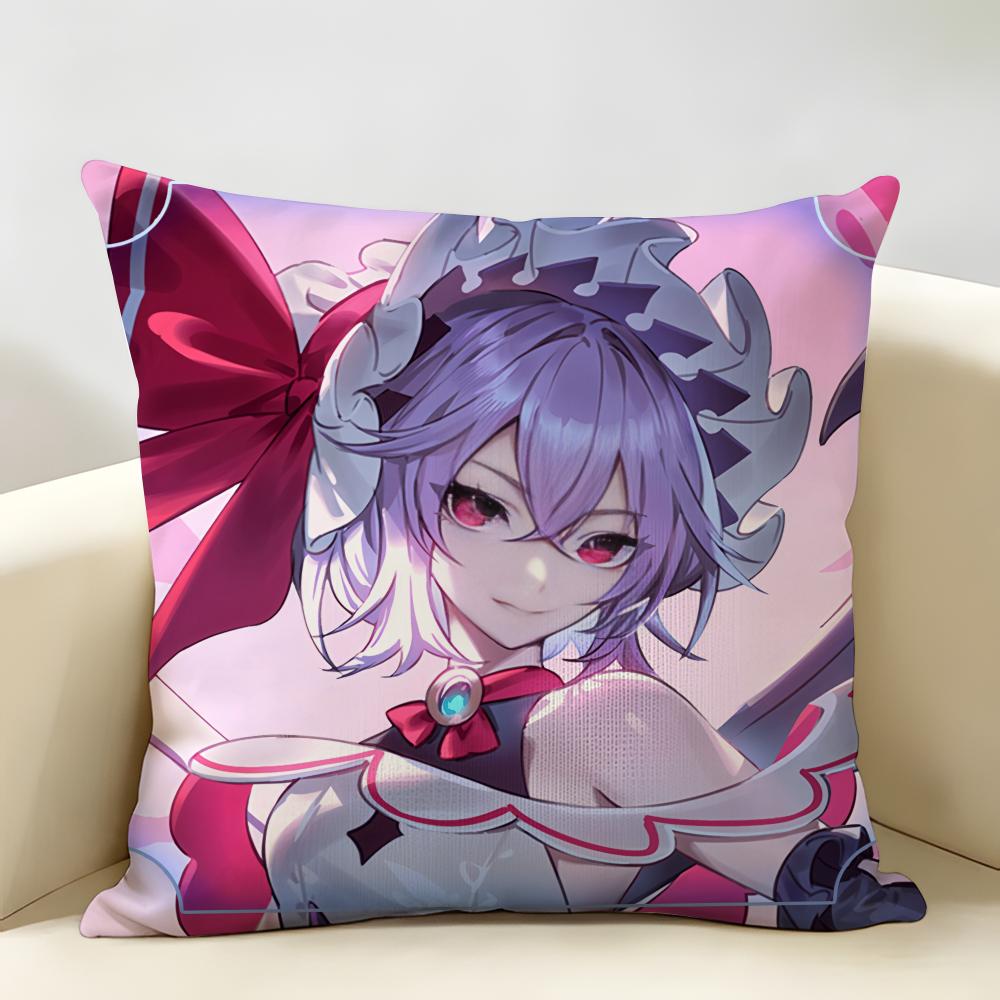 TTouhou Project Role Game Cushion Cover Natural Linen Organic Fabric DoubleSided Printing Room Sofa Decor Pillow Case