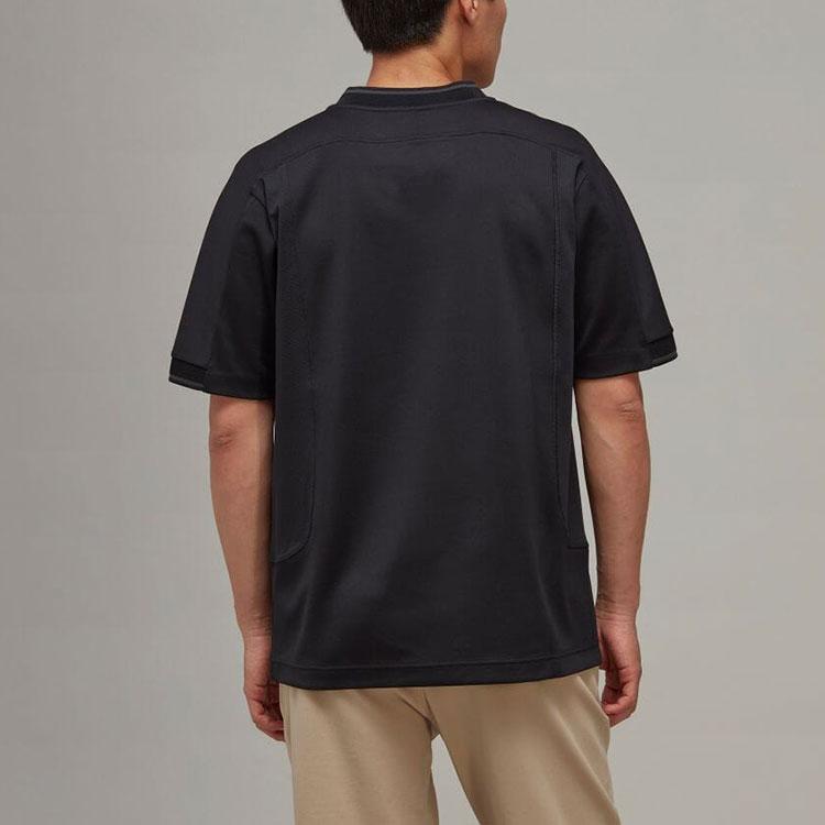 Y-3 Logo Print Crew Neck Short Sleeve T-Shirt Unisex Tops Black HM5039