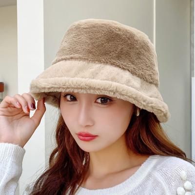 Winter Warm Thickened Plush Bucket Hat Super Soft Adjustable Windproof Versatile Leopard Cap Women Headwear